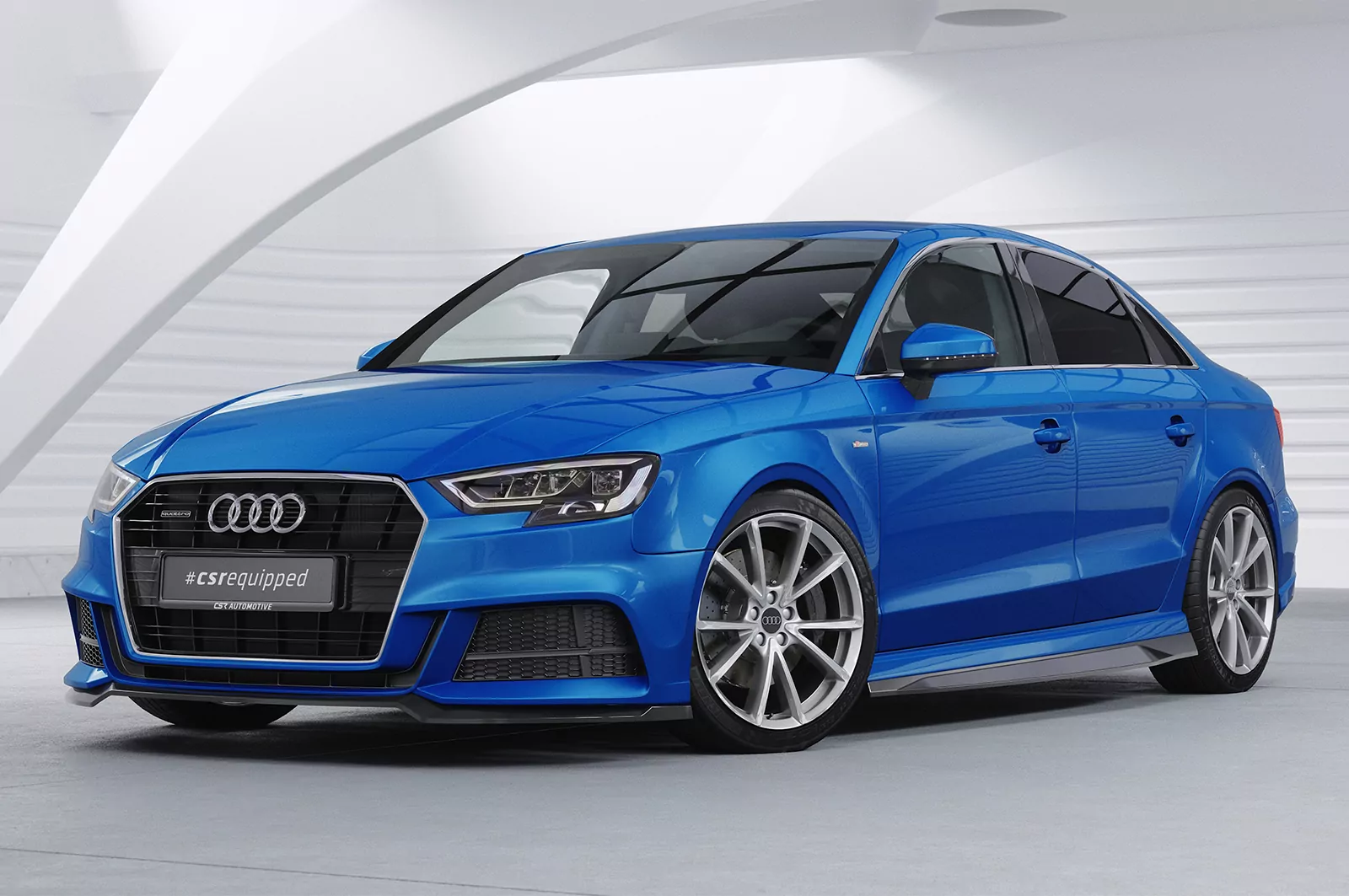 Cup-Spoilerlippe mit ABE für Audi A3 S-Line / S3 8V CSL612 Schwarz Strukturiert