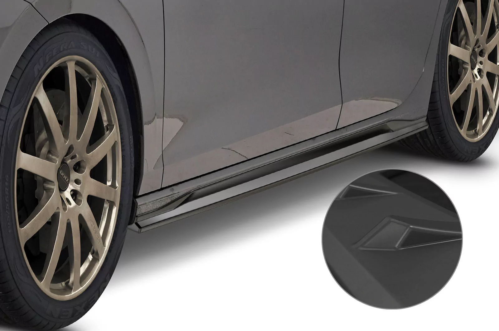 Seitenschweller lackierfreundlich für VW Golf 8 (Typ CD) Lackierfreundlich (schwarz matt)