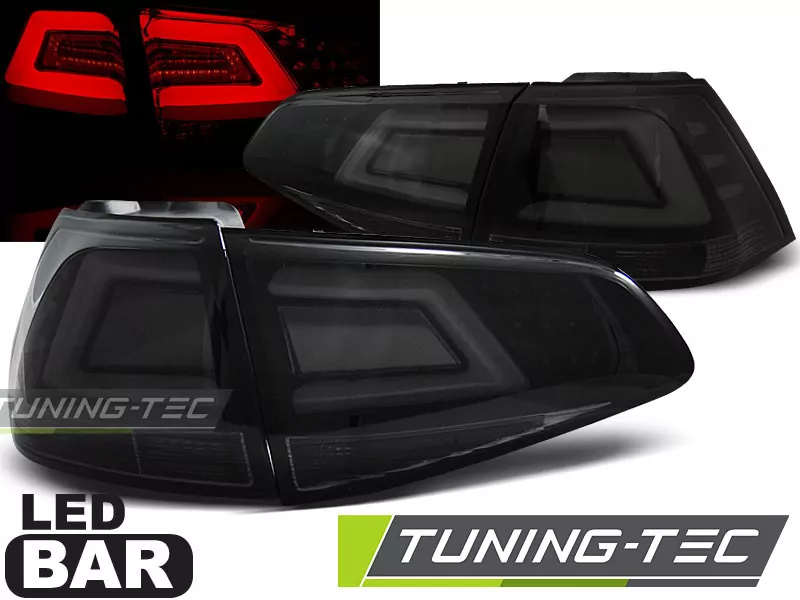 Led Bar Tail Lights Smoke Black Fits Vw Golf 7 13-17