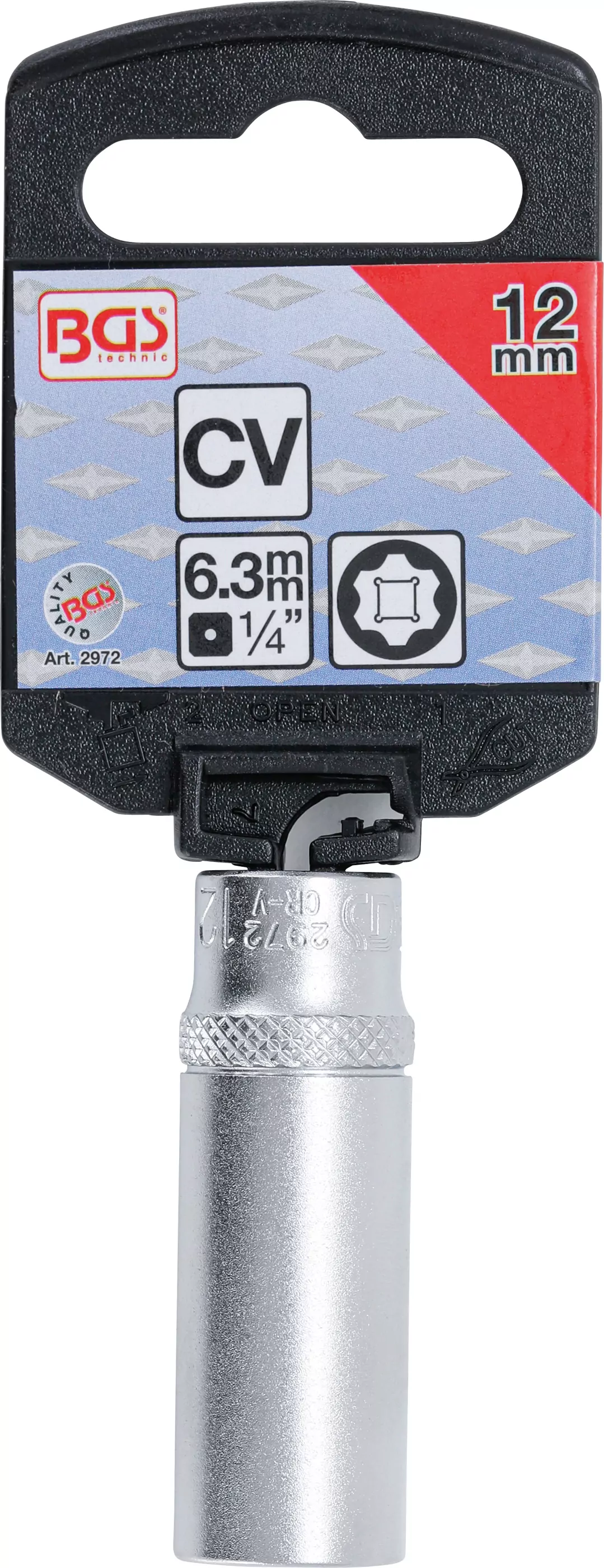 Steckschlüssel-Einsatz Super Lock, tief | Antrieb Innenvierkant 6,3 mm (1/4") | SW 12 mm