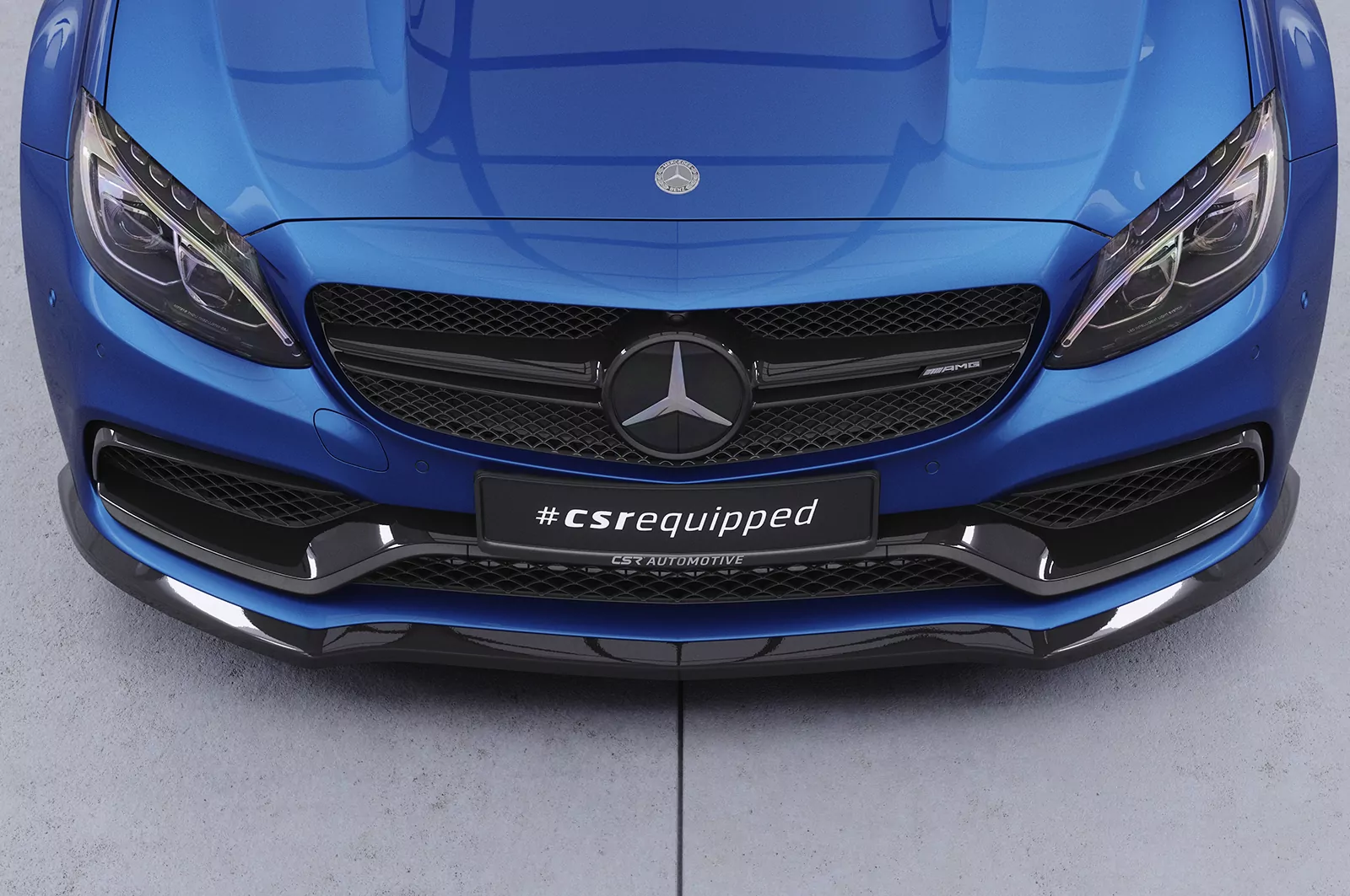 Cup-Spoilerlippe mit ABE für Mercedes C-Klasse 205 C63/C63S AMG CSL201 Strukturiert (schwarz matt)