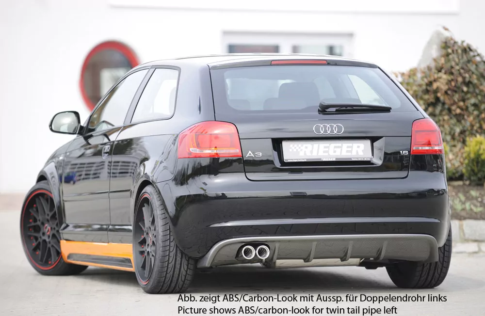 Rieger Heckeinsatz für Audi A3 (8P) - Cabrio 07.08- (ab Facelift) carbon optik