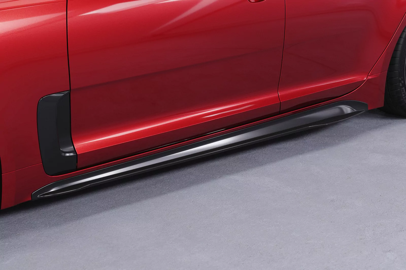 Seitenschweller für Kia Stinger GT SS509 Schwarz Strukturiert