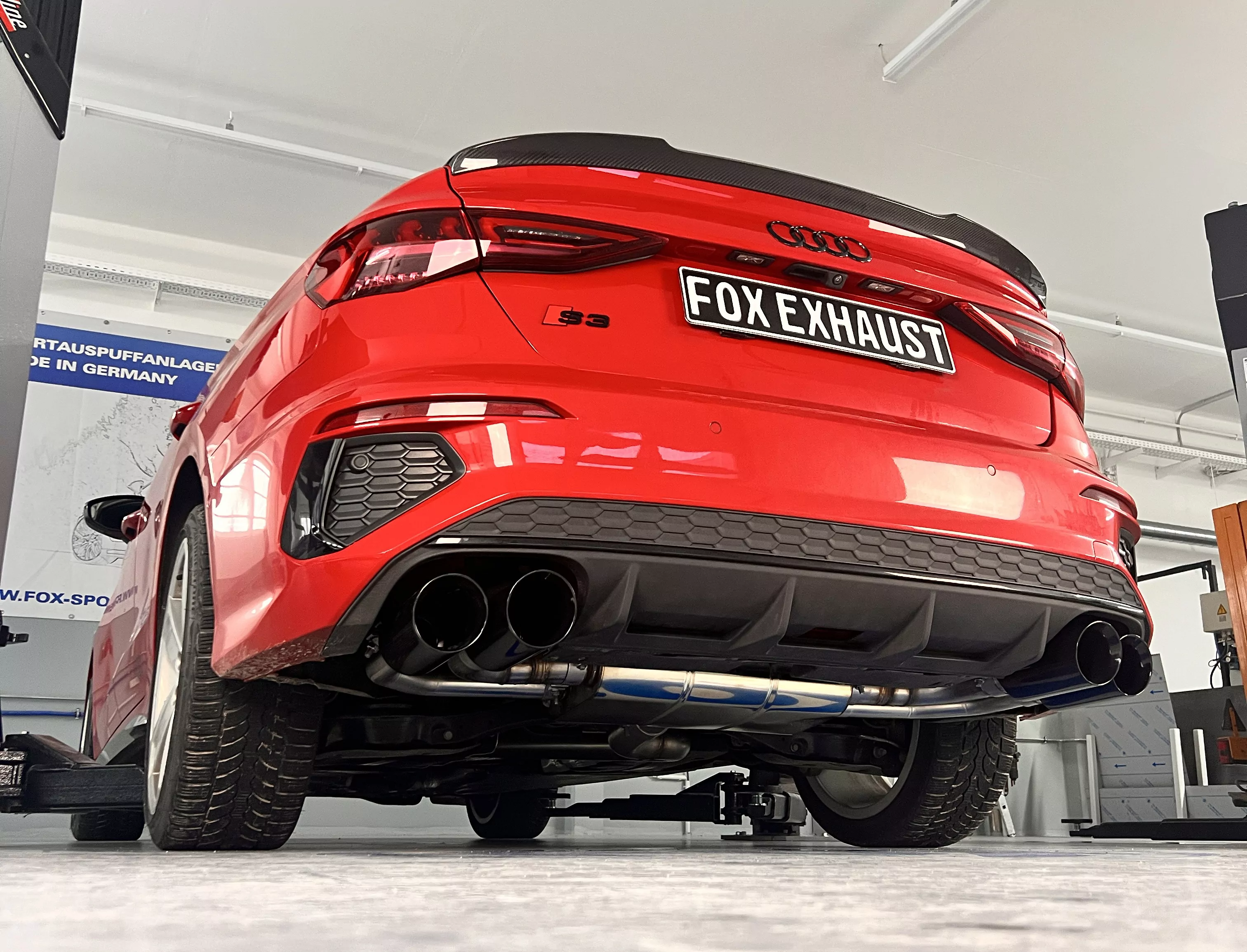 Audi S3 GY - Limousine  Halbanlage ab OPF mit Abgasklappen - 2x100 Typ 25 rechts/links Endrohre schwarz emalliert