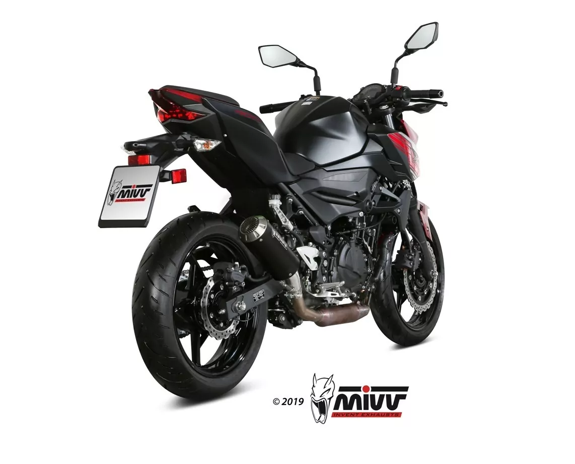 MIVV MK3 Edelstahl Schwarz Racing Kawasaki Ninja 400 19-