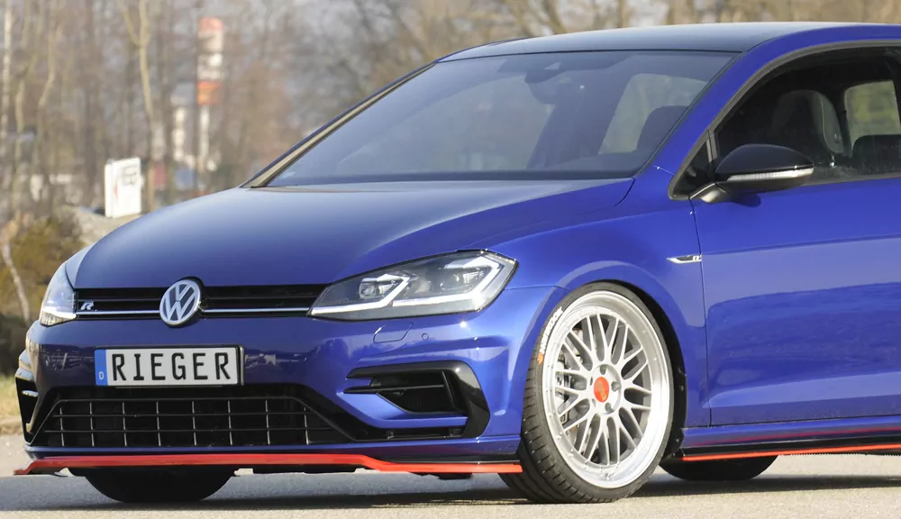 Rieger Spoilerschwert nur für R / R-Line für VW Golf 7 R-Line | 3-tür. 02.17- (ab Facelift) für orig. Frontschürze