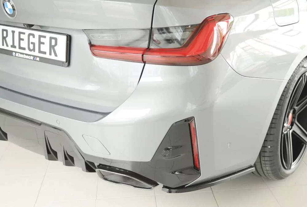 Rieger Heckschürzenansatz seitlich rechts glanz schwarz für BMW 3er G21  (G3K) Touring 07.22- (ab Facelift) LCI