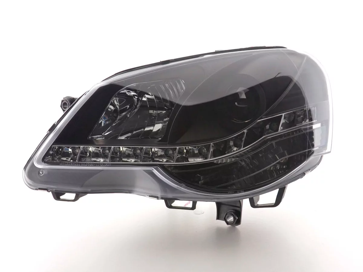 Scheinwerfer Set Daylight LED TFL-Optik VW Polo Typ 9N3 Bj. 05-09 schwarz
