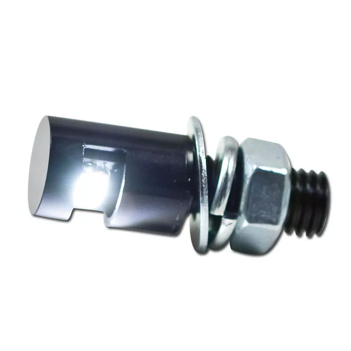 SMD-Kennzeichenbeleuchtung "Sky" | schwarz | Alu M8 | Kabellänge 450mm | Ø=12mm x H17mm | E-geprüft