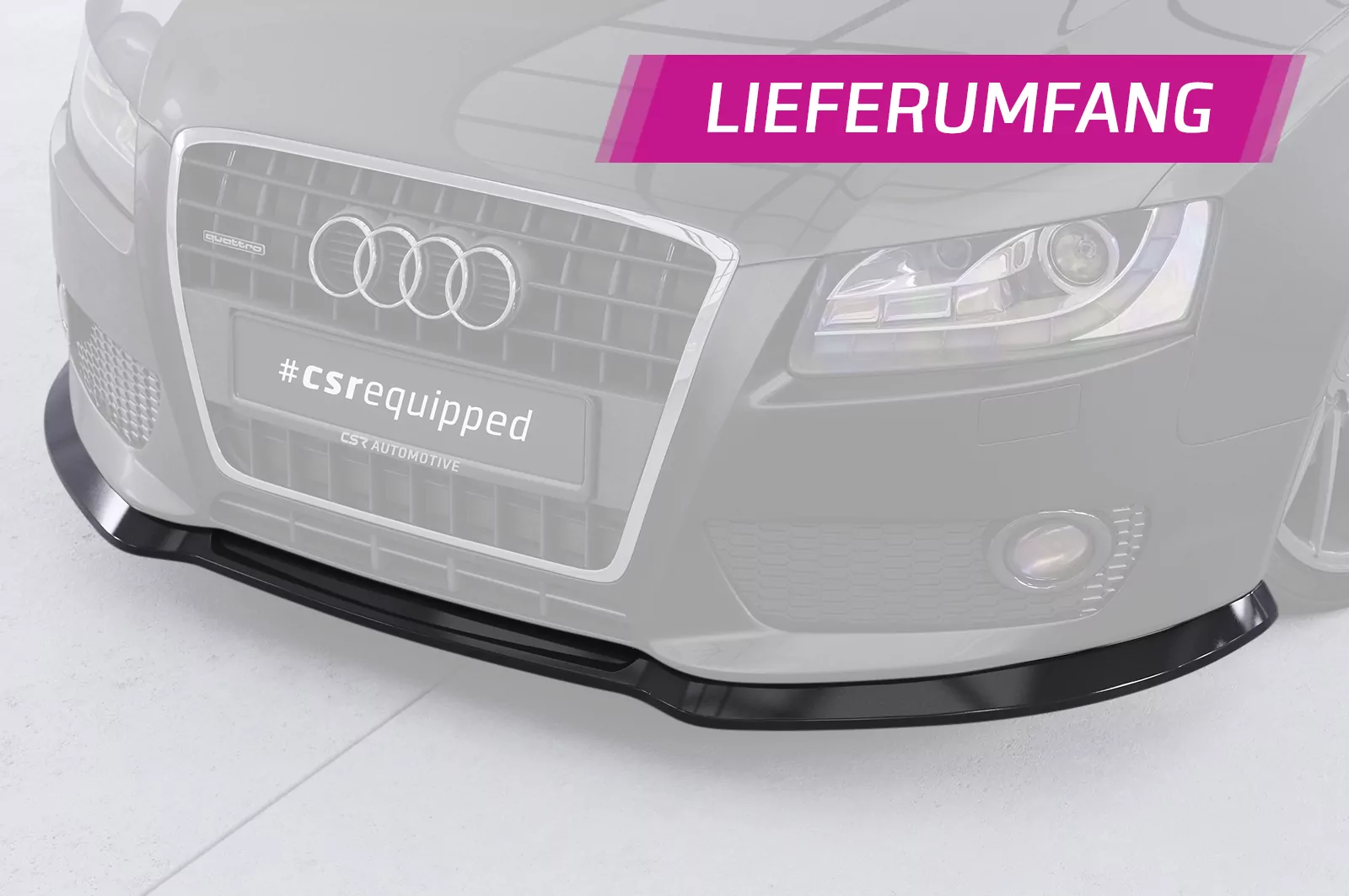 Cup-Spoilerlippe mit ABE für Audi A5 8T CSL378 Strukturiert (schwarz matt)