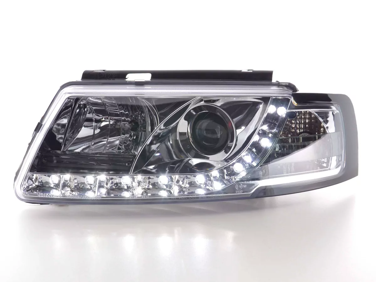 Scheinwerfer Set Daylight LED TFL-Optik VW Passat Typ 3B Bj. 97-00 chrom