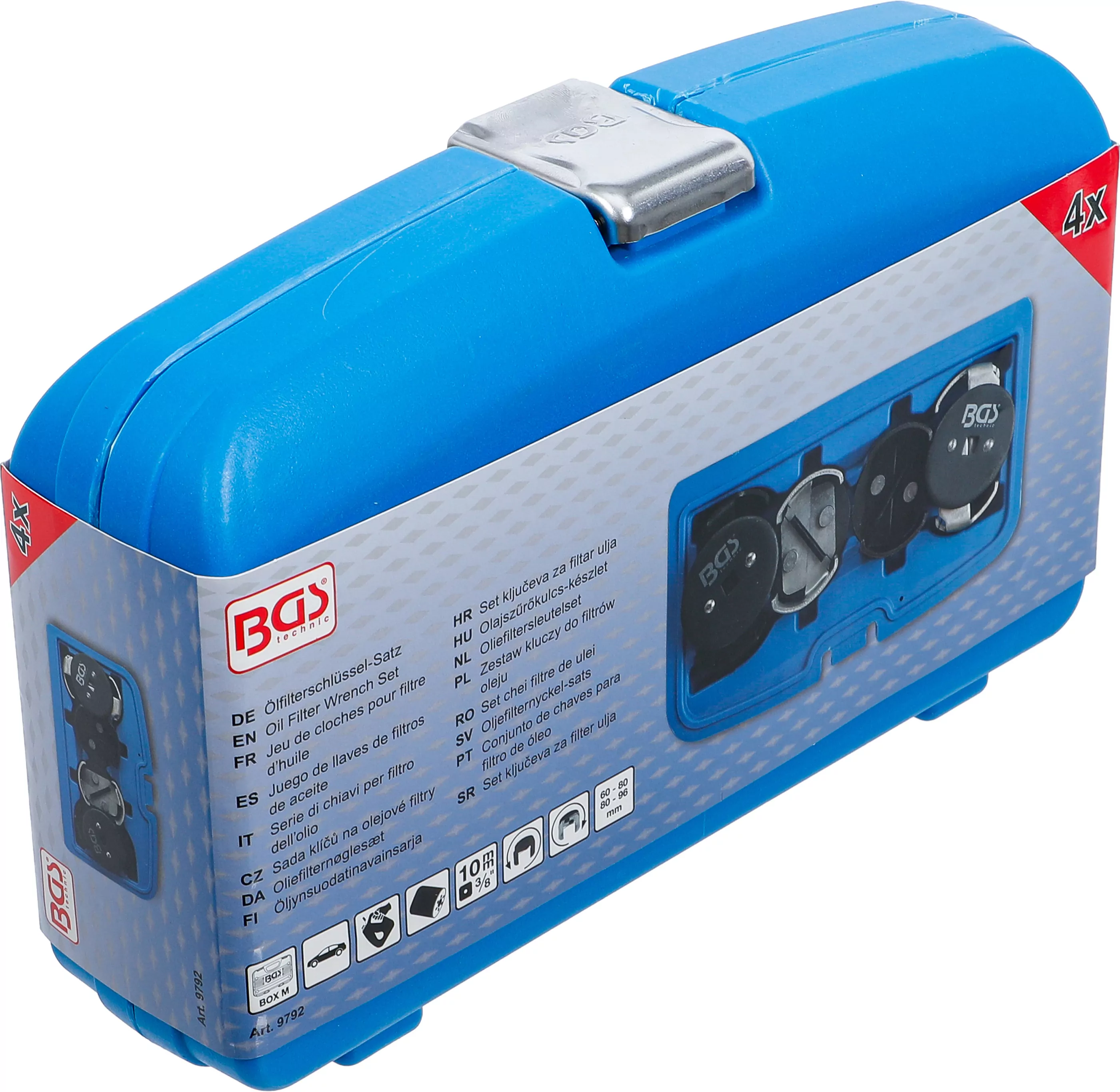 Ölfilterschlüssel-Satz | Ø 60 - 80 / 80 - 96 mm | 4-tlg.