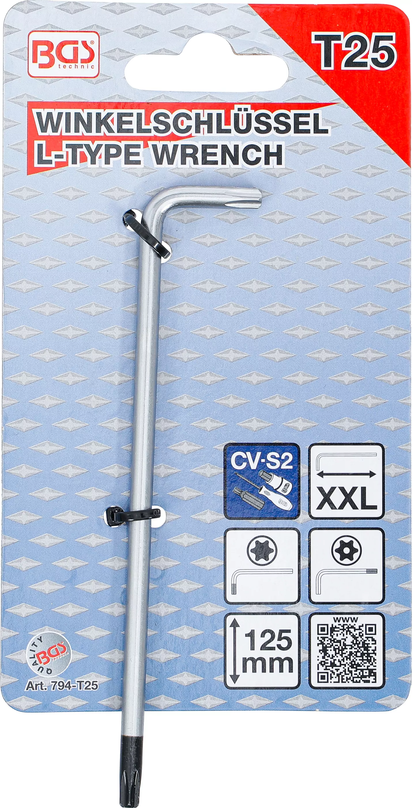 Winkelschlüssel | extra lang | T-Profil (für Torx) mit/ohne Bohrung T25