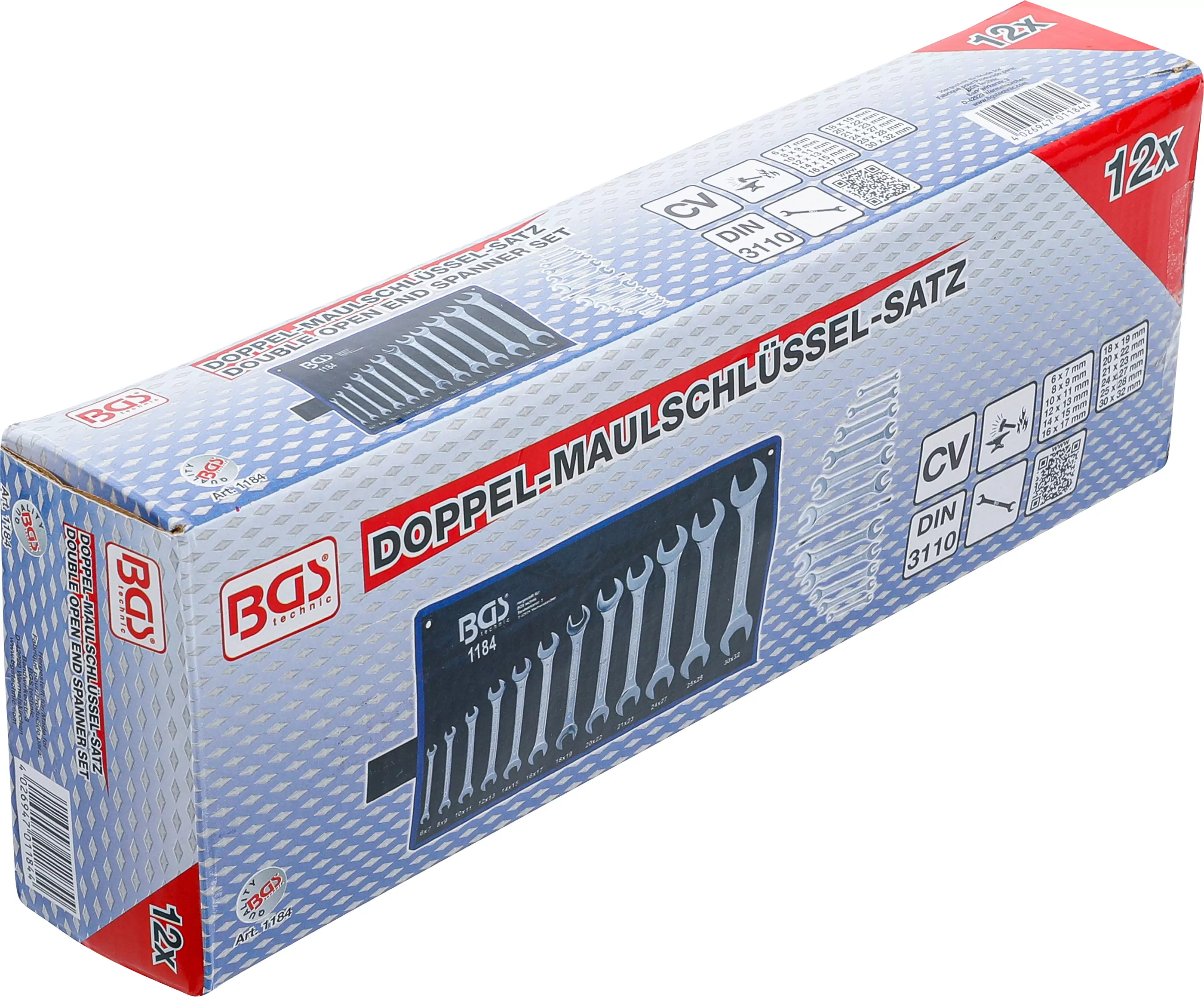 Doppel-Maulschlüssel-Satz | SW 6 x 7 - 30 x 32 mm | 12-tlg.