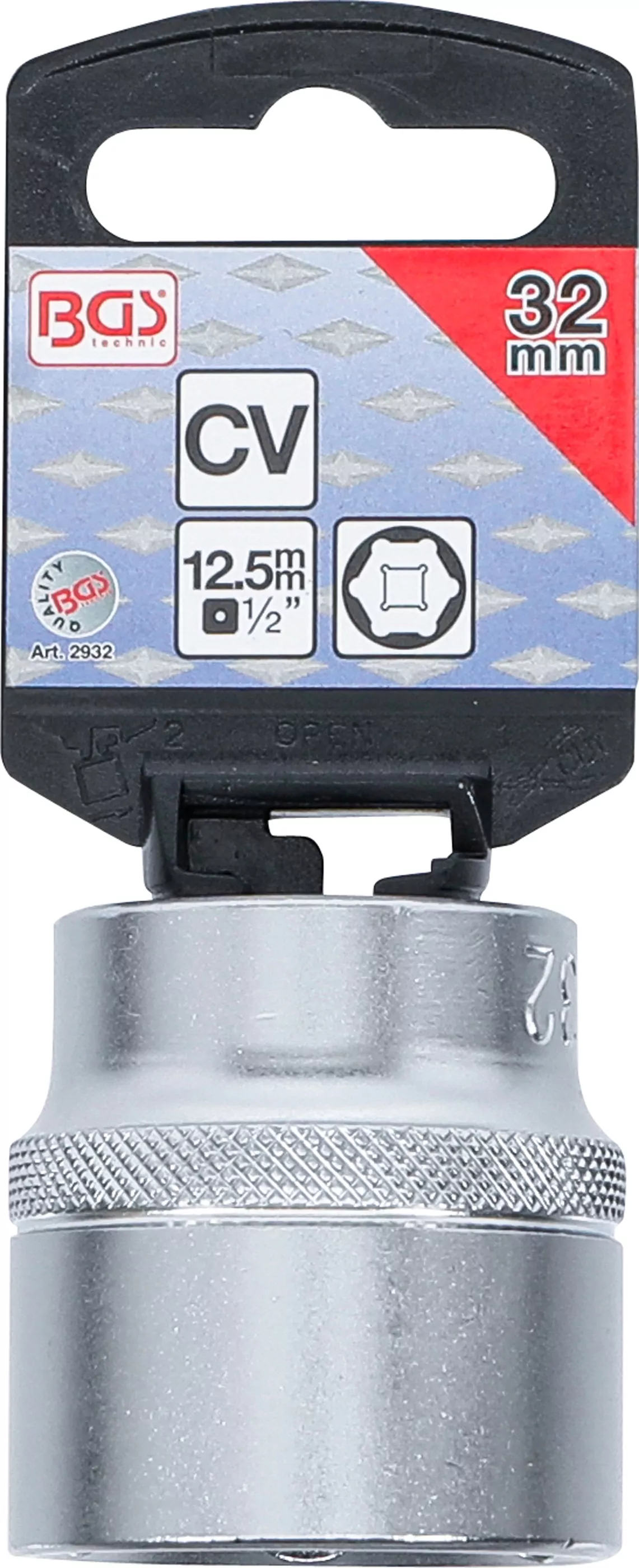 Steckschlüssel-Einsatz Sechskant | Antrieb Innenvierkant 12,5 mm (1/2") | SW 32 mm