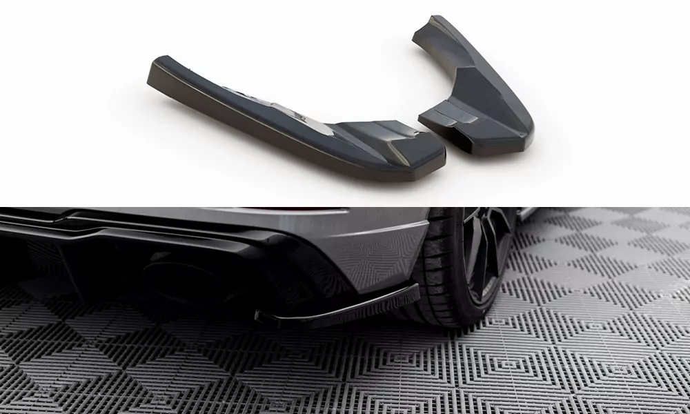 Heck Ansatz Flaps Diffusor V.2 Passend Für Audi RS3 8V Sportback Facelift Schwarz Hochglanz