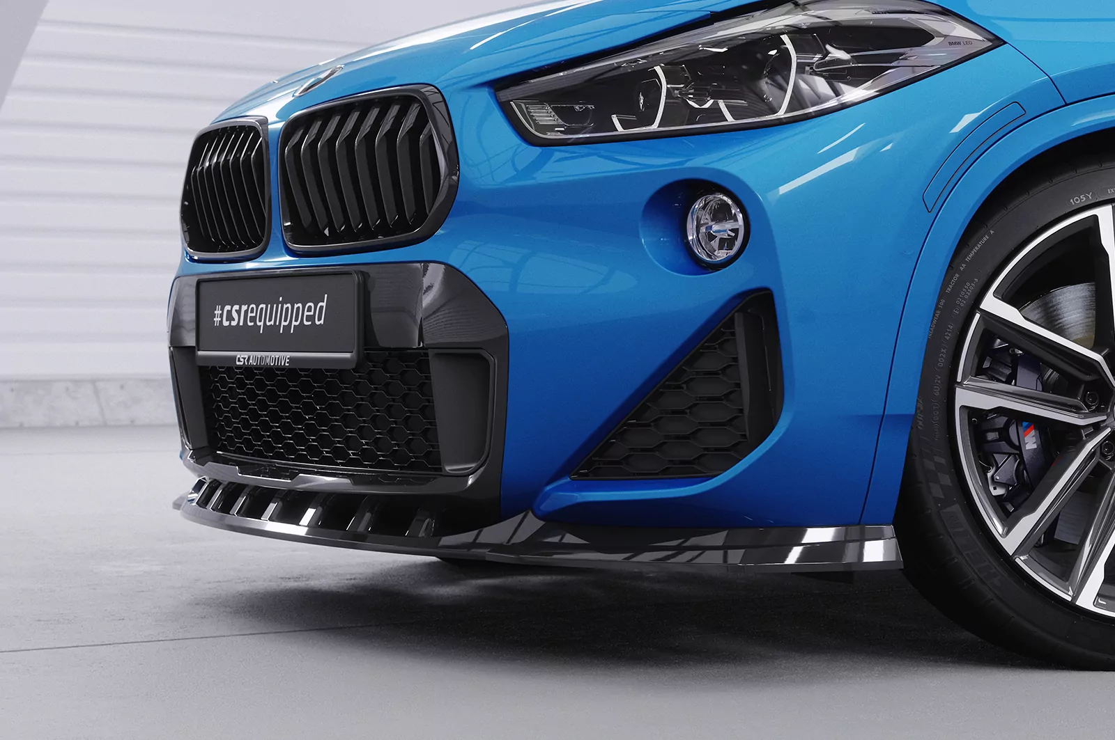 Cup-Spoilerlippe mit ABE für BMW X2 F39 M-Paket CSL574 Schwarz Strukturiert