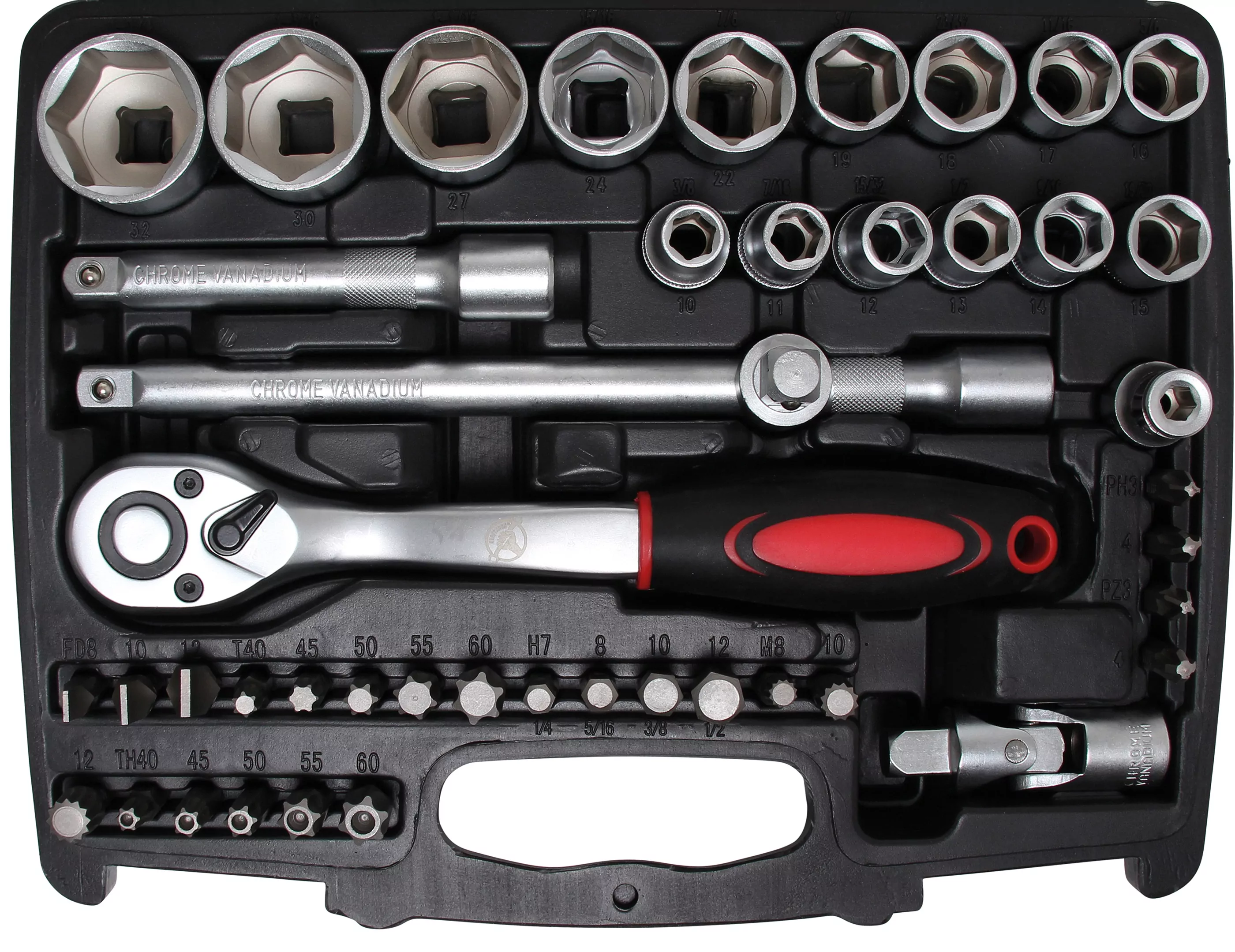 Steckschlüssel-Satz | Antrieb 6,3 mm (1/4") / 12,5 mm (1/2") | 174-tlg.