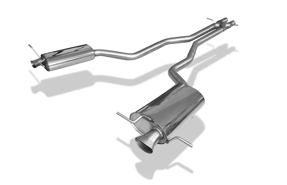 VW Phaeton - 3D  Endschalldämpfer rechts/links mit X-Pipe - Austritt der Endrohre in den originalen Endrohren
