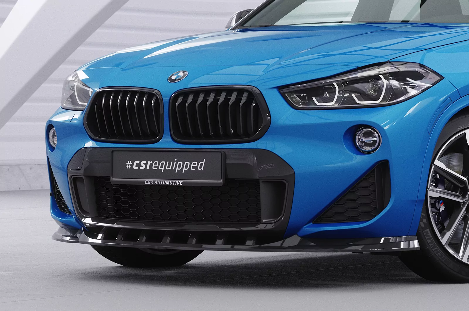 Cup-Spoilerlippe mit ABE für BMW X2 F39 M-Paket CSL574 Schwarz Strukturiert