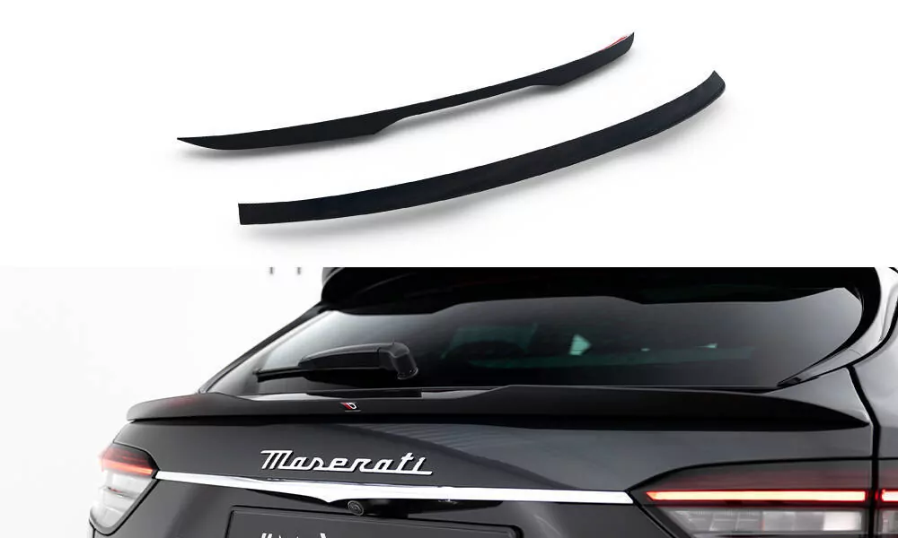 Niedriger Spoiler CAP Für Maserati Levante GT Mk1 Facelift Schwarz Hochglanz