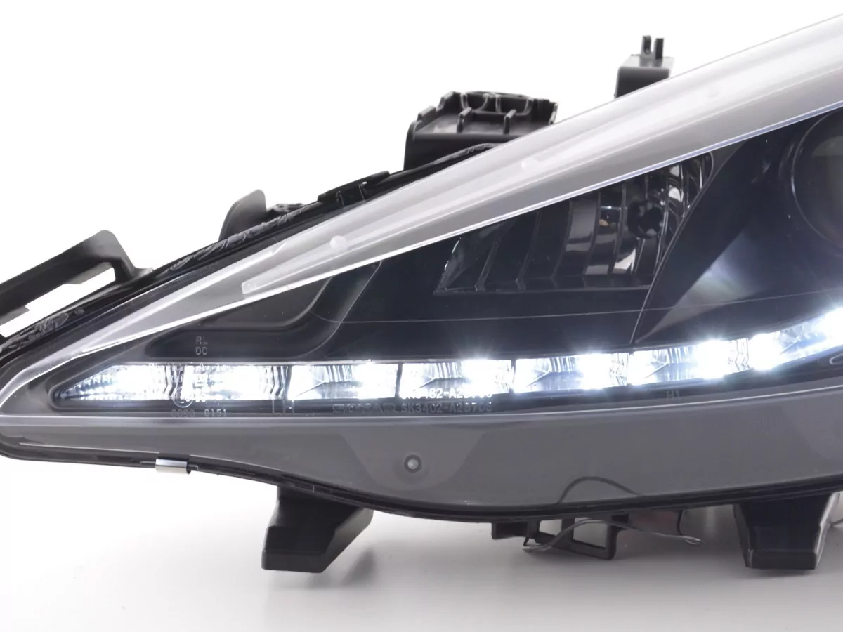 Scheinwerfer Set Daylight LED Tagfahrlicht Peugeot 207 Bj. 06- schwarz für Rechtslenker