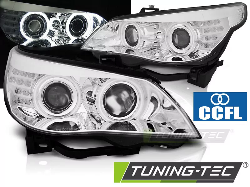 HEADLIGHTS ANGEL EYES CCFL CHROME LED INDICATOR fits BMW E60/E61 03-07  