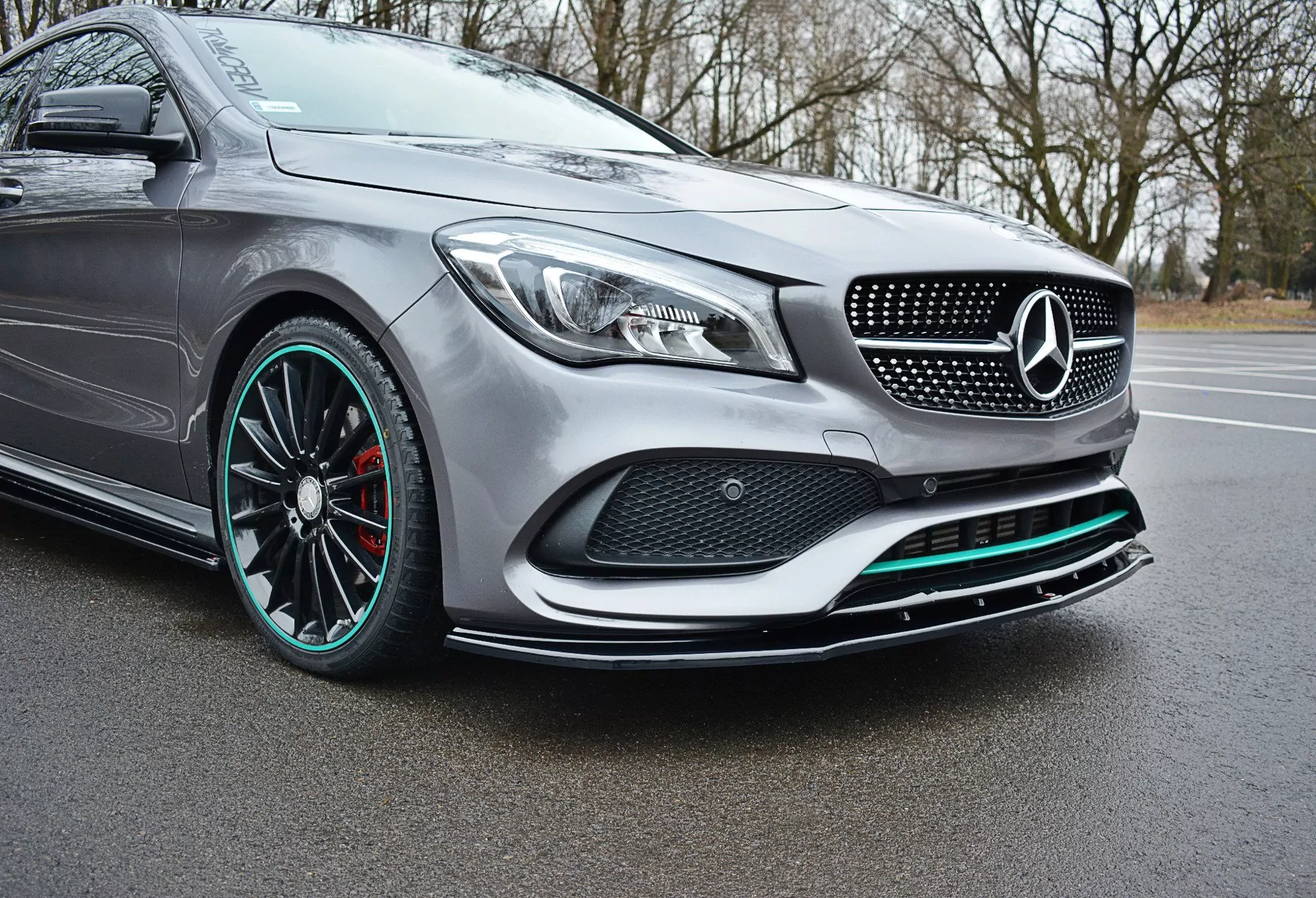 Front Ansatz Passend Für V.1 Passend Für Mercedes CLA C117 AMG-LINE FL Schwarz Hochglanz Schwarz Hochglanz