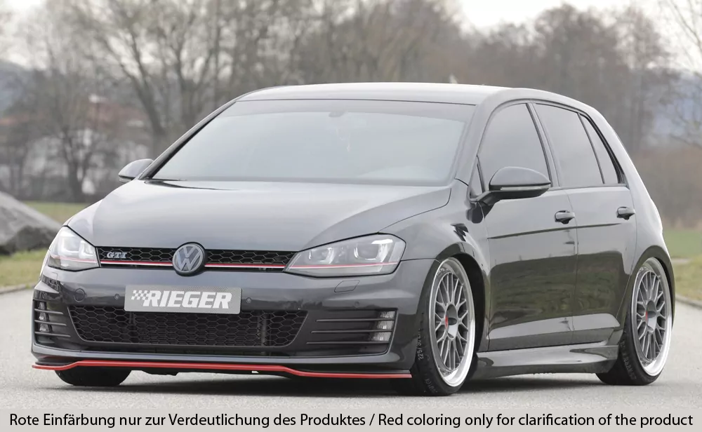 Rieger Spoilerschwert nur für GTI / GTD für VW Golf 7 GTI | 5-tür. 04.13-12.16 (bis Facelift) für orig. Frontschürze