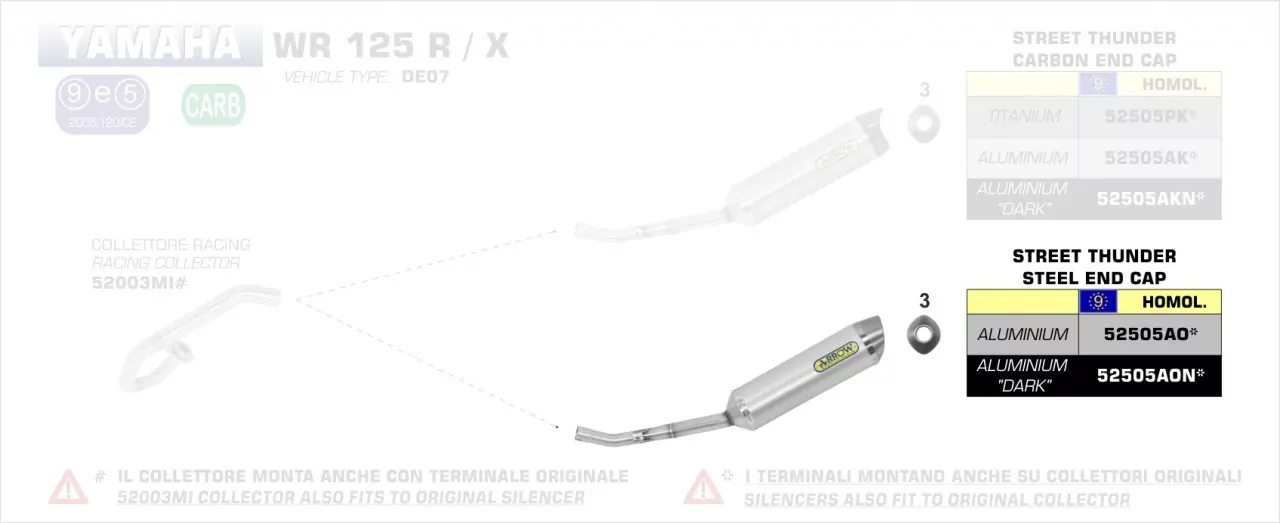 Arrow Street Thunder Aluminium Yamaha WR 125 R/X (DE07) `09/16