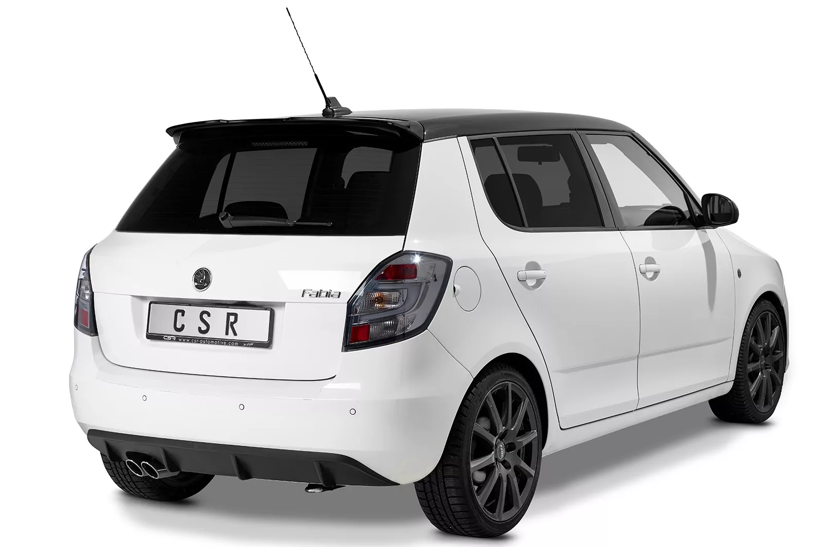 Heckflügel mit ABE für Skoda Fabia 2 RS (Typ 5J) HF803 Strukturiert (schwarz matt)