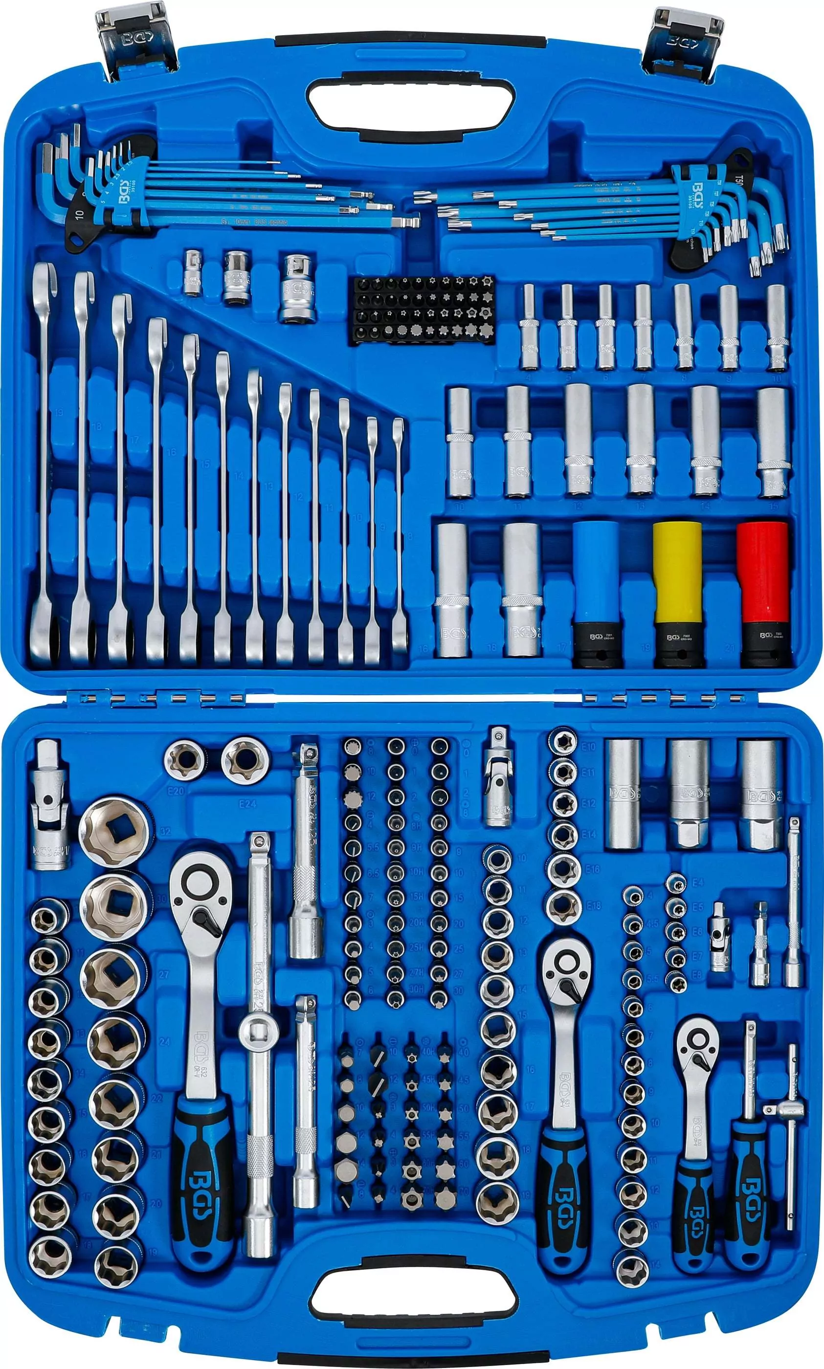 Steckschlüssel-Satz Wellenprofil | Antrieb 6,3 mm (1/4") / 10 mm (3/8") / 12,5 mm (1/2") | 218-tlg.