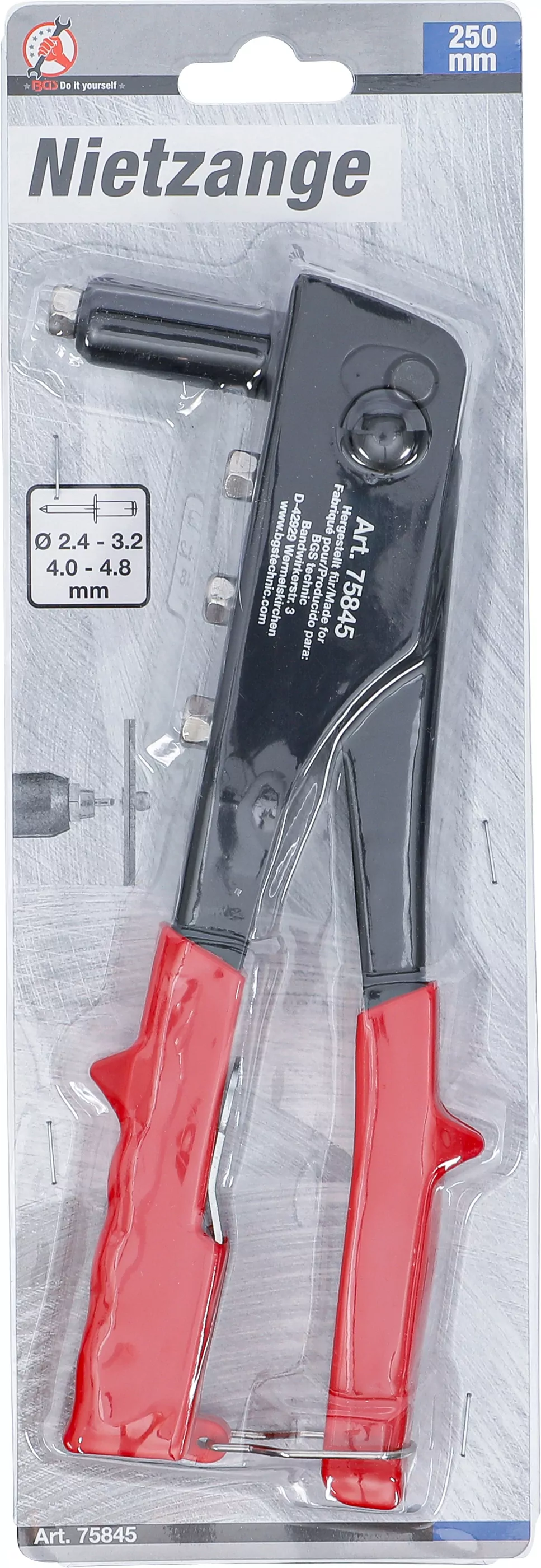 Nietzange | 2,4 - 4,8 mm | 250 mm