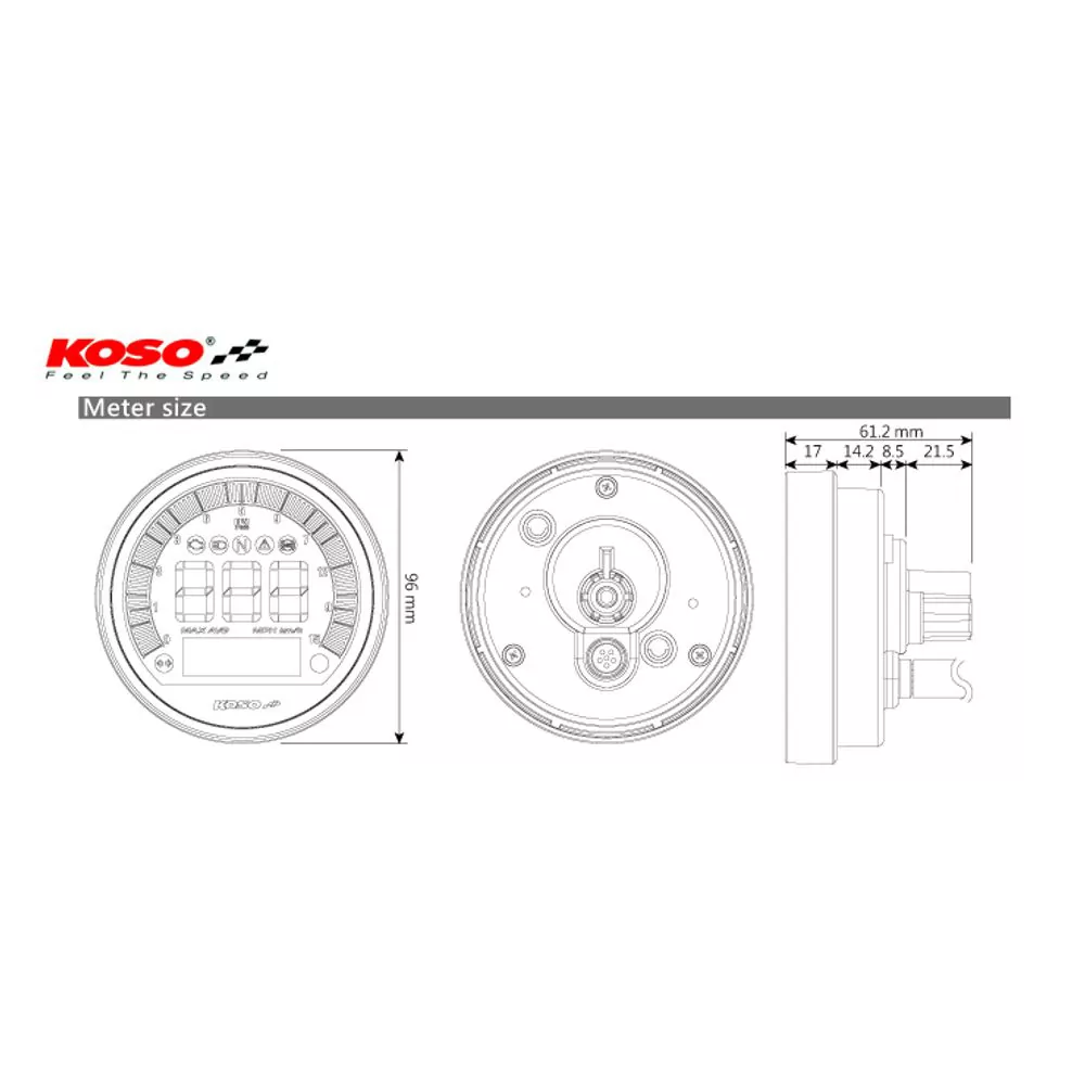 KOSO Drehzahlmesser/Tachometer, plug & play, Bolt R-Spec XVS 950, 22- mit ABE