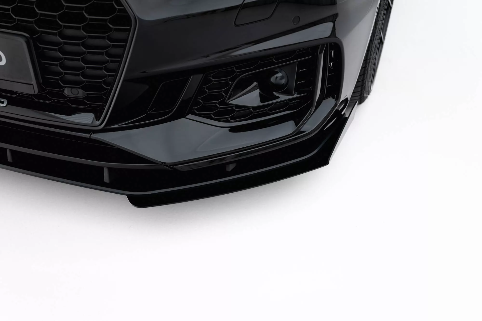 Street Pro Front Ansatz Für +Flaps Für + Flaps Audi RS5 Coupe / Sportback F5 Schwarz Hochglanz