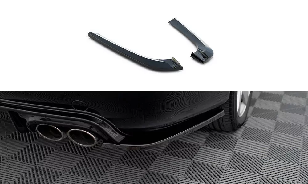 Heck Ansatz Flaps Diffusor V.2 Für Mercedes-Benz CLK W209 Schwarz Hochglanz