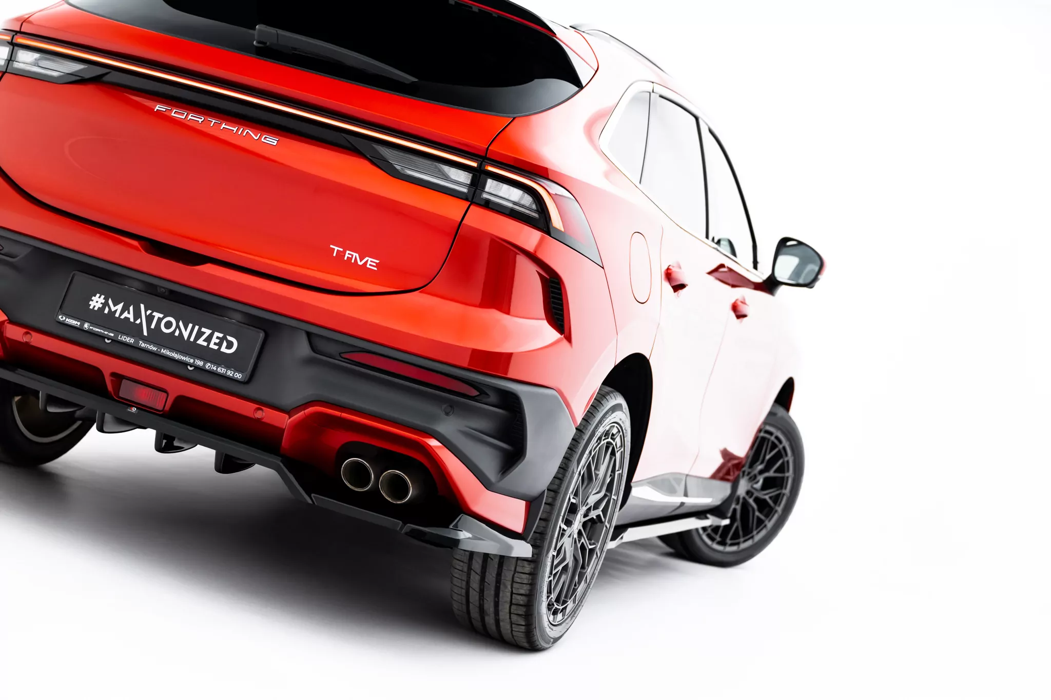 Mittlerer Cup Diffusor DTM Look Heck Ansatz Für Forthing T-Five Mk1 Schwarz Hochglanz