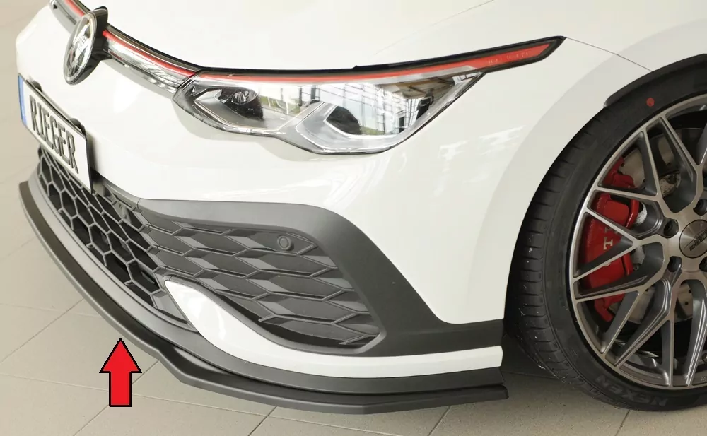Rieger Spoilerschwert nur für GTI Clubsport matt schwarz für VW Golf 8 GTI Clubsport 5-tür. 10.20-03.24 (bis Facelift)