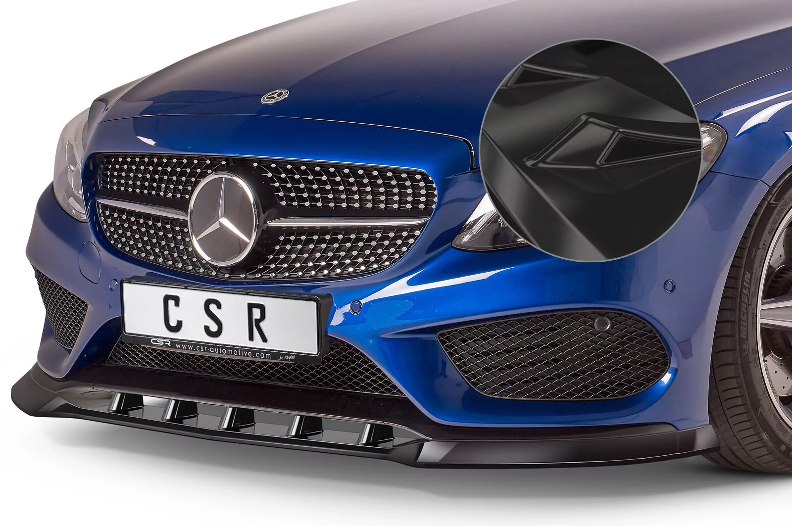 Cup-Spoilerlippe mit ABE für Mercedes C-Klasse 205 AMG-Line Glossy (schwarz hochglanz)