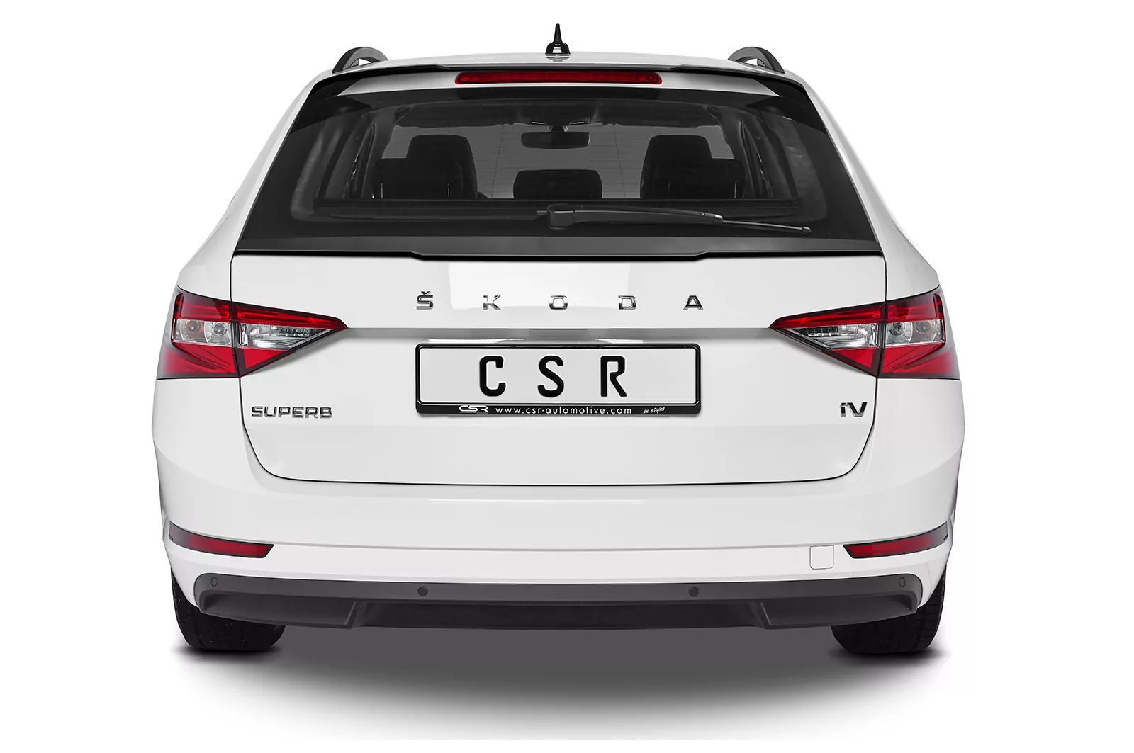 Heckflügel mit ABE für Skoda Superb III (Typ 3V) Combi HF748 Strukturiert (schwarz matt)