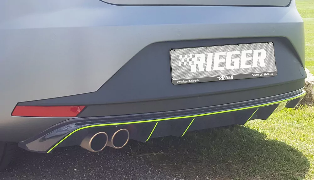 Rieger Heckeinsatz für Seat Leon FR (5F) - 3-tür. (SC) 01.13-12.16 (bis Facelift) schwarz glanz