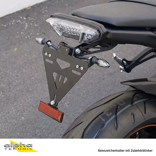 alpha Technik Kennzeichenhalter für Yamaha MT09/ABS; Typ RN29; Modelljahr 2013-2016