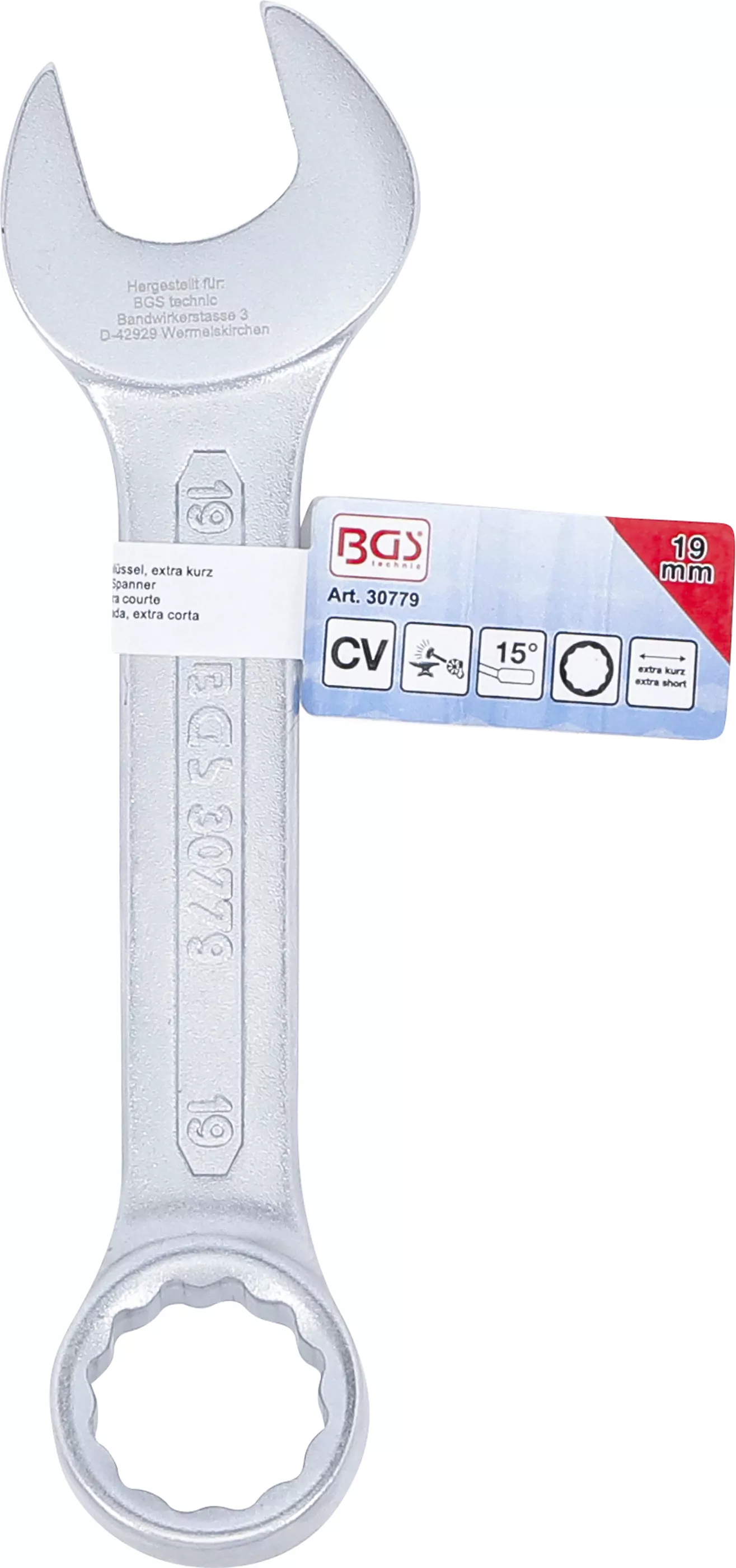 Maul-Ringschlüssel, extra kurz | SW 19 mm