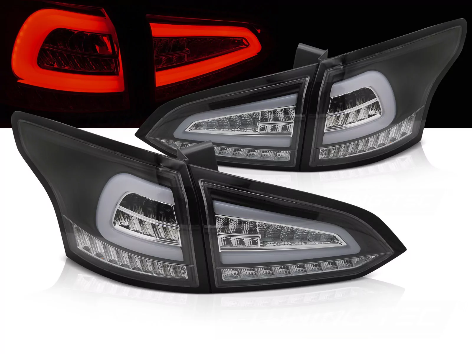 Led Tail Lights Black Seq Fits Ford Focus Mk 3 Sw 11-18 