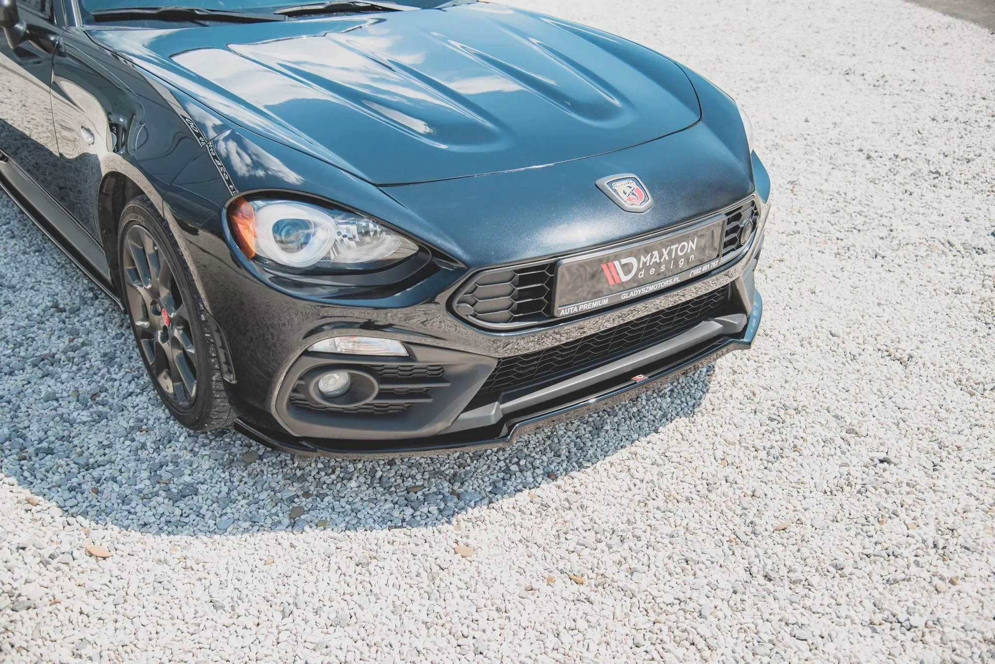 Front Ansatz Passend Für Fiat 124 Spider Abarth Schwarz Hochglanz