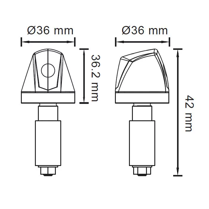 Alu-lenkerendenblinker "knight", Hi-power Led, Stck, Schwarz, Getönt, Maße: Ø 36 X T 36 Mm, E-gep