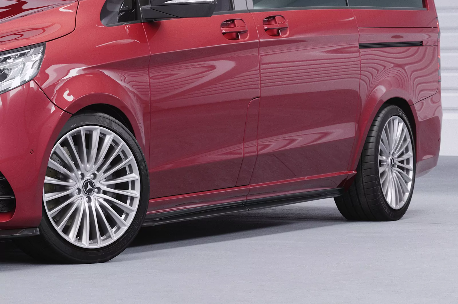 Seitenschweller für Mercedes Benz V-Klasse 447 AMG-Line SS491 Schwarz Strukturiert