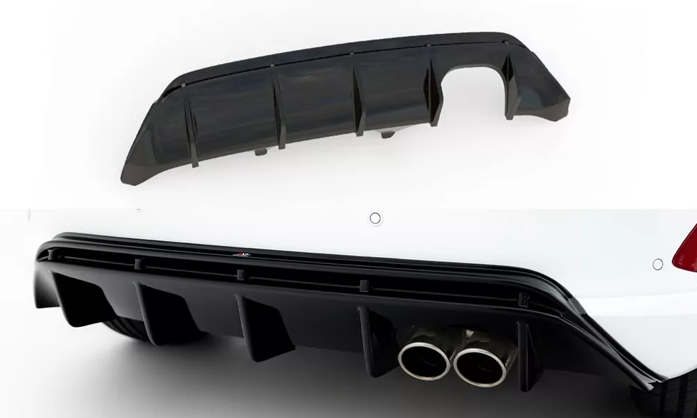 Diffusor Heck Ansatz Passend Für Passend Für V.2 Ford FIesta Mk8 ST Schwarz Hochglanz Schwarz Hochglanz