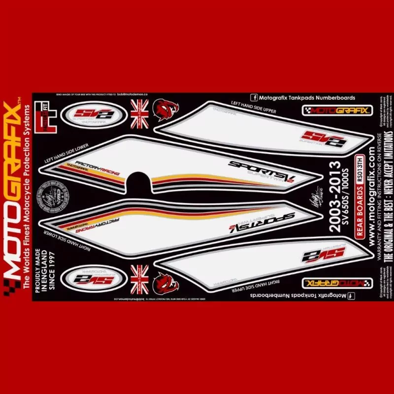 Motografix Steinschlagschutz hinten Suzuki SV 650 / 1000 2003- RS013TH