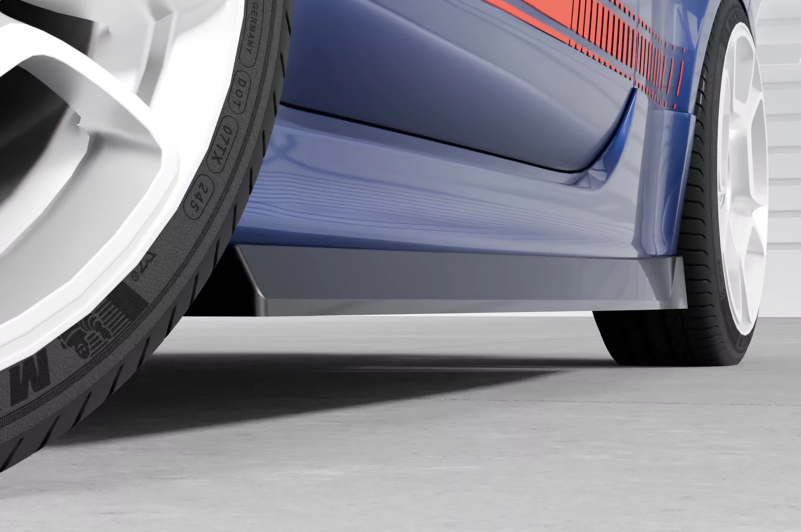 Seitenschweller für Fiat Abarth 595 SS475 Schwarz Strukturiert